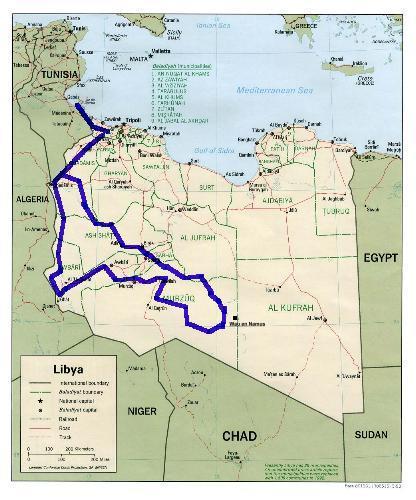 Karte Libyen Tour 2005