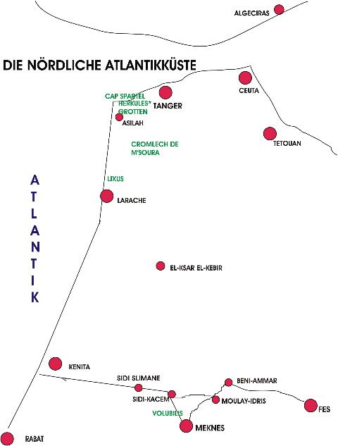 Marokko Karte Atlantikküste