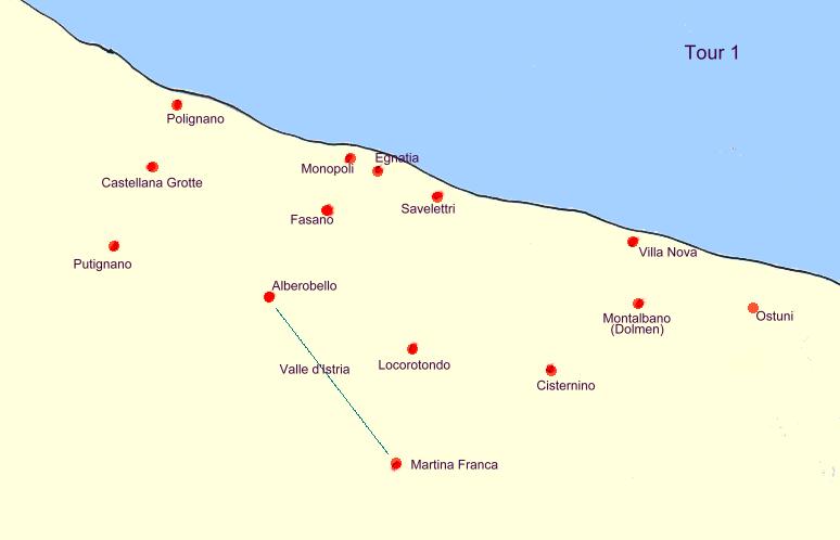Karte Apulien Tour 1