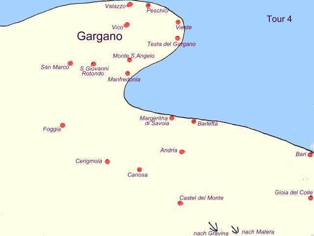 Karte Apulien Tour 4