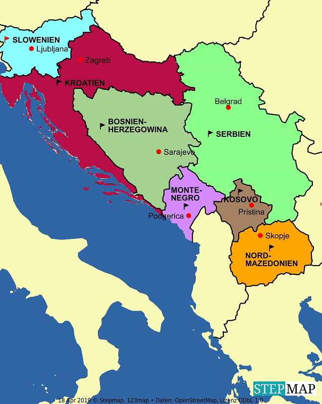 StepMap-Karte-Jugoslawien