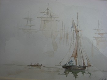 Ari Hantke "boats in the fog" nach Andrej Tron